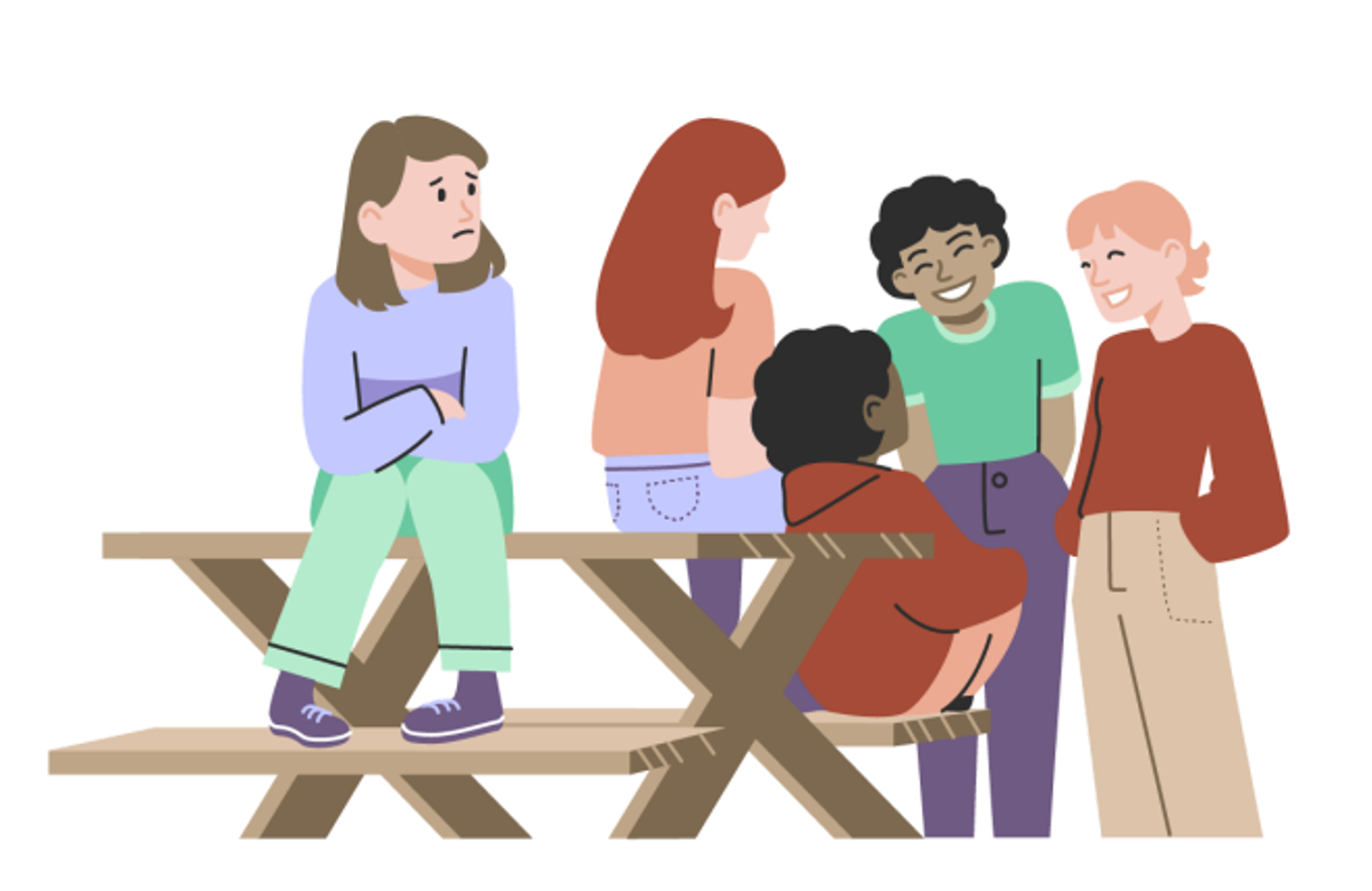 en gruppe mennesker som sitter på en benk