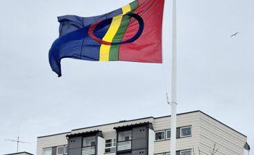 et flagg som vaier i luften