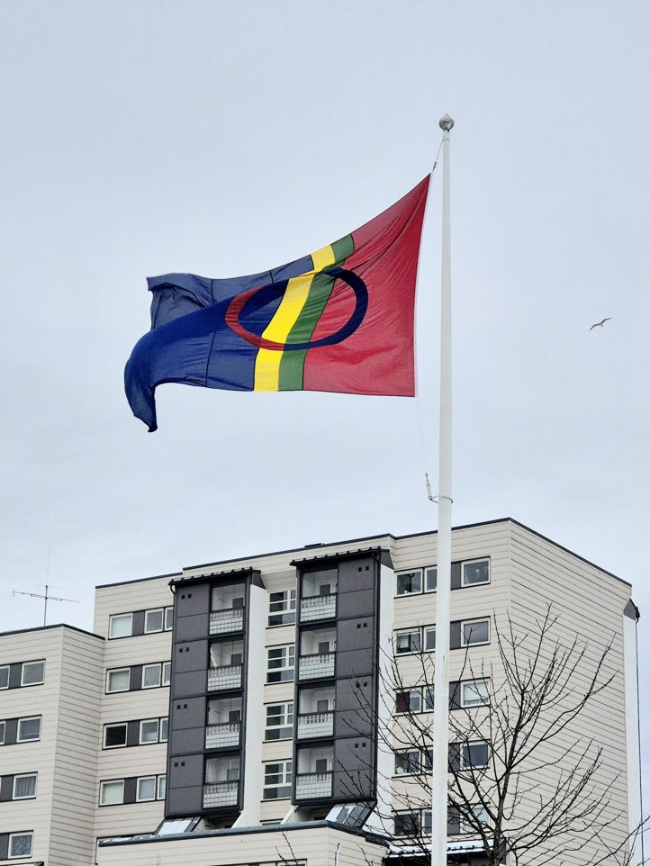 et flagg som vaier i luften