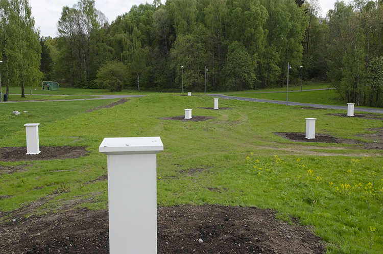 Syv sokler på plass. Foto: Signe Marie Andersen