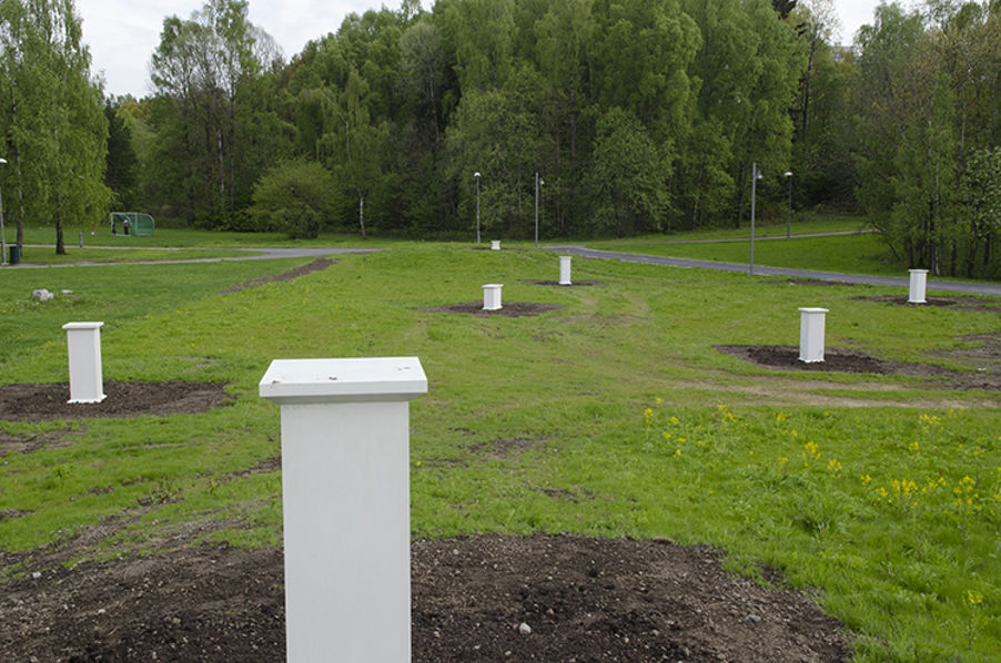 Syv sokler på plass. Foto: Signe Marie Andersen Syv sokler på plass. Foto: Signe Marie Andersen